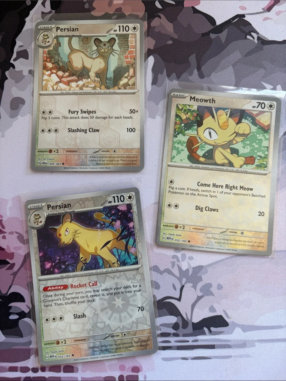 🐱 Meowth & Persian Evolution Pokémon Card Lot | 3 Reverse Holo Cards ✨5/$25✨